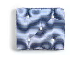 Kapok Single Cushion / royal blue / thin stripes